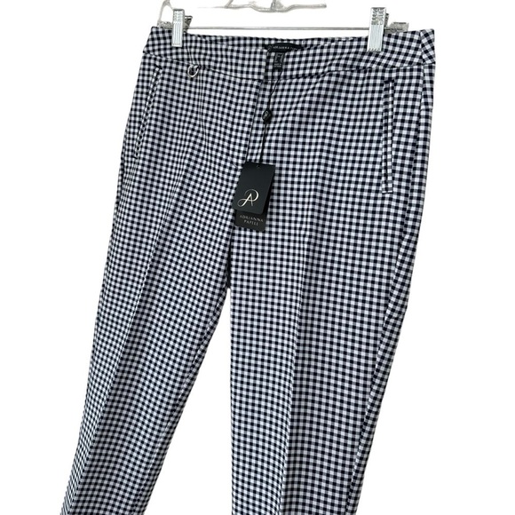 Adrianna Papell Kate Fit Printed Capri Pants, Gingham, Black White, size 8 - Picture 3 of 9